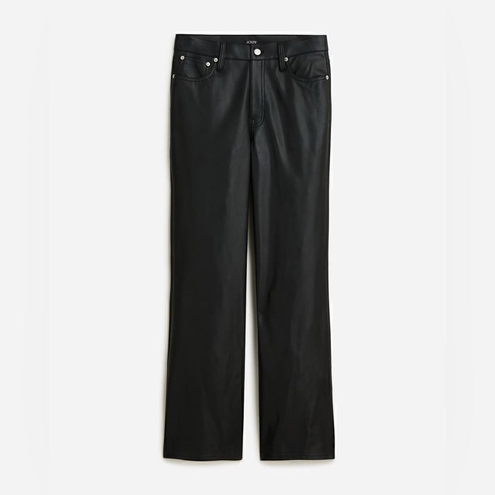 J Crew Faux Leather Slim Wide Leg Pants NWT - Picture 2 of 10
